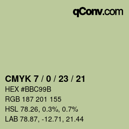 カラーコード: CMYK 7 / 0 / 23 / 21 | qconv.com
