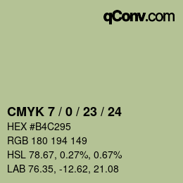 カラーコード: CMYK 7 / 0 / 23 / 24 | qconv.com