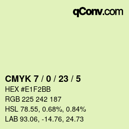 Color code: CMYK 7 / 0 / 23 / 5 | qconv.com