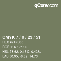 Color code: CMYK 7 / 0 / 23 / 51 | qconv.com