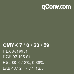 颜色代码: CMYK 7 / 0 / 23 / 59 | qconv.com