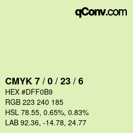 Color code: CMYK 7 / 0 / 23 / 6 | qconv.com