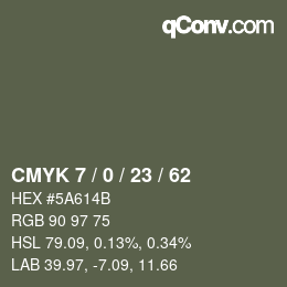 カラーコード: CMYK 7 / 0 / 23 / 62 | qconv.com