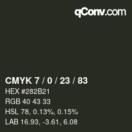 Color code: CMYK 7 / 0 / 23 / 83 | qconv.com