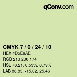 颜色代码: CMYK 7 / 0 / 24 / 10 | qconv.com