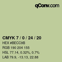 カラーコード: CMYK 7 / 0 / 24 / 20 | qconv.com