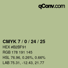颜色代码: CMYK 7 / 0 / 24 / 25 | qconv.com