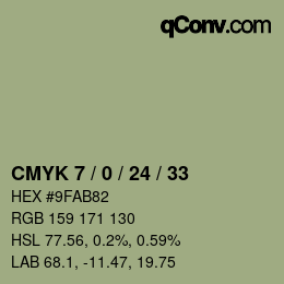 カラーコード: CMYK 7 / 0 / 24 / 33 | qconv.com