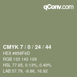颜色代码: CMYK 7 / 0 / 24 / 44 | qconv.com