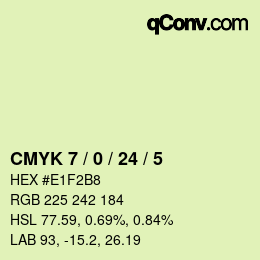 カラーコード: CMYK 7 / 0 / 24 / 5 | qconv.com