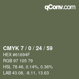 カラーコード: CMYK 7 / 0 / 24 / 59 | qconv.com