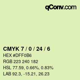 Color code: CMYK 7 / 0 / 24 / 6 | qconv.com