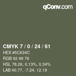 颜色代码: CMYK 7 / 0 / 24 / 61 | qconv.com