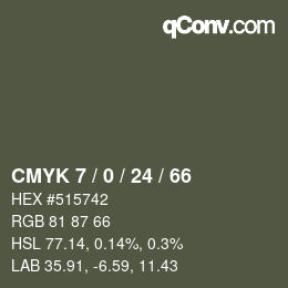 カラーコード: CMYK 7 / 0 / 24 / 66 | qconv.com