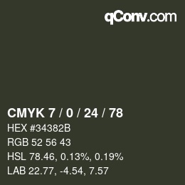 カラーコード: CMYK 7 / 0 / 24 / 78 | qconv.com