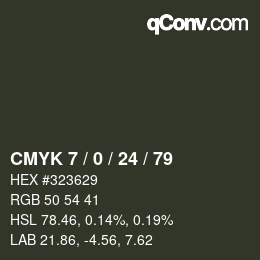 カラーコード: CMYK 7 / 0 / 24 / 79 | qconv.com