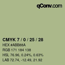 Farbcode: CMYK 7 / 0 / 25 / 28 | qconv.com