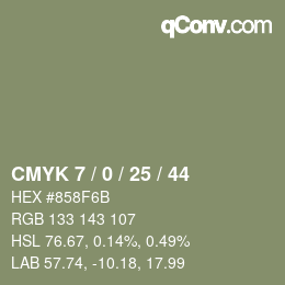 カラーコード: CMYK 7 / 0 / 25 / 44 | qconv.com