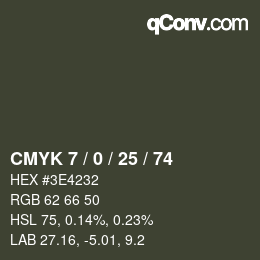 颜色代码: CMYK 7 / 0 / 25 / 74 | qconv.com