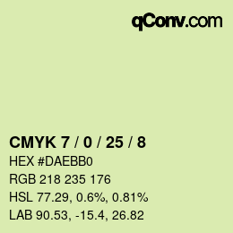 Color code: CMYK 7 / 0 / 25 / 8 | qconv.com