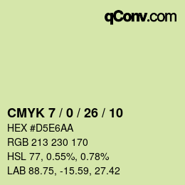 カラーコード: CMYK 7 / 0 / 26 / 10 | qconv.com