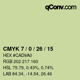 カラーコード: CMYK 7 / 0 / 26 / 15 | qconv.com