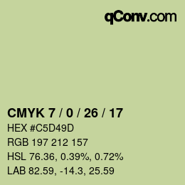 颜色代码: CMYK 7 / 0 / 26 / 17 | qconv.com