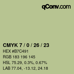 カラーコード: CMYK 7 / 0 / 26 / 23 | qconv.com