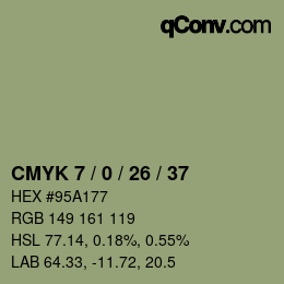颜色代码: CMYK 7 / 0 / 26 / 37 | qconv.com