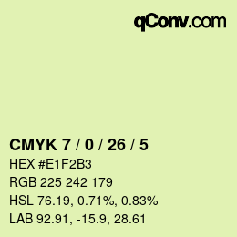 カラーコード: CMYK 7 / 0 / 26 / 5 | qconv.com