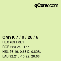 Color code: CMYK 7 / 0 / 26 / 6 | qconv.com