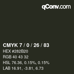 Color code: CMYK 7 / 0 / 26 / 83 | qconv.com