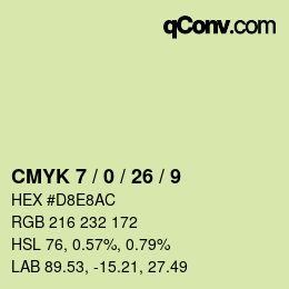 カラーコード: CMYK 7 / 0 / 26 / 9 | qconv.com