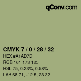 Farbcode: CMYK 7 / 0 / 28 / 32 | qconv.com