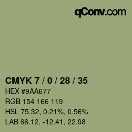 颜色代码: CMYK 7 / 0 / 28 / 35 | qconv.com