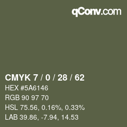 Color code: CMYK 7 / 0 / 28 / 62 | qconv.com