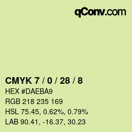 カラーコード: CMYK 7 / 0 / 28 / 8 | qconv.com