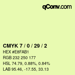 Color code: CMYK 7 / 0 / 29 / 2 | qconv.com