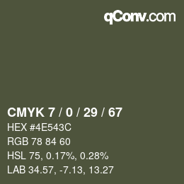 Color code: CMYK 7 / 0 / 29 / 67 | qconv.com