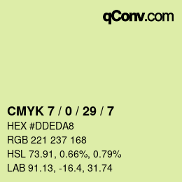 Color code: CMYK 7 / 0 / 29 / 7 | qconv.com