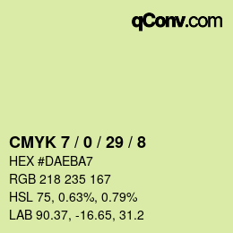 カラーコード: CMYK 7 / 0 / 29 / 8 | qconv.com