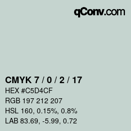 Color code: CMYK 7 / 0 / 2 / 17 | qconv.com