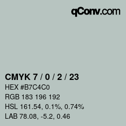 Color code: CMYK 7 / 0 / 2 / 23 | qconv.com