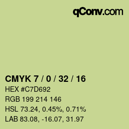 カラーコード: CMYK 7 / 0 / 32 / 16 | qconv.com