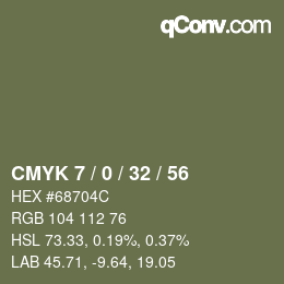 カラーコード: CMYK 7 / 0 / 32 / 56 | qconv.com