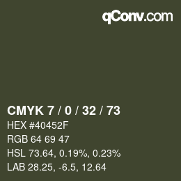 カラーコード: CMYK 7 / 0 / 32 / 73 | qconv.com