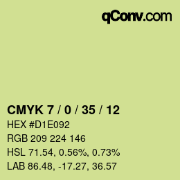 カラーコード: CMYK 7 / 0 / 35 / 12 | qconv.com