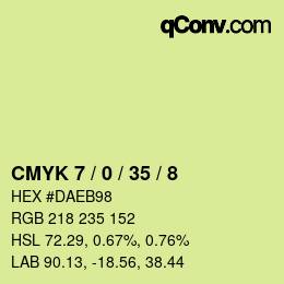 颜色代码: CMYK 7 / 0 / 35 / 8 | qconv.com