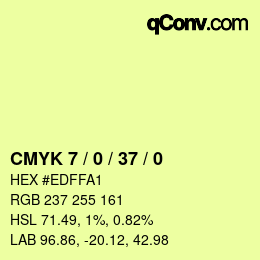 カラーコード: CMYK 7 / 0 / 37 / 0 | qconv.com