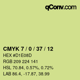 カラーコード: CMYK 7 / 0 / 37 / 12 | qconv.com